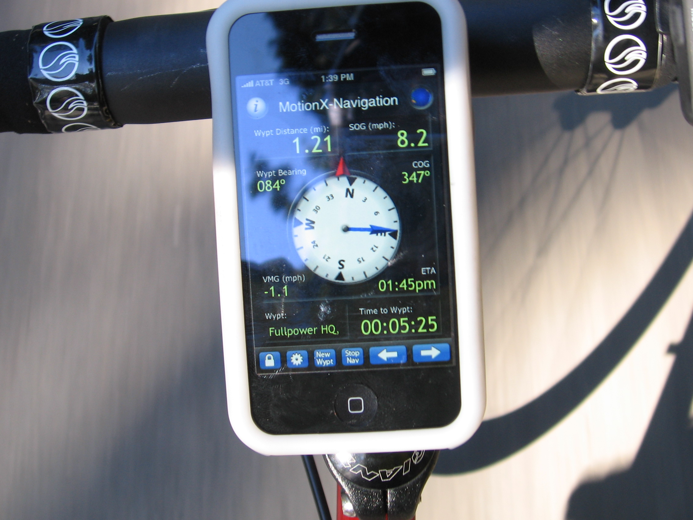 Smartphone showing a live GPS location map